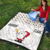 Christmas Premium Quilt | Snoopy Claus Cookies Candy Cane Patterns Quilt Blanket 9