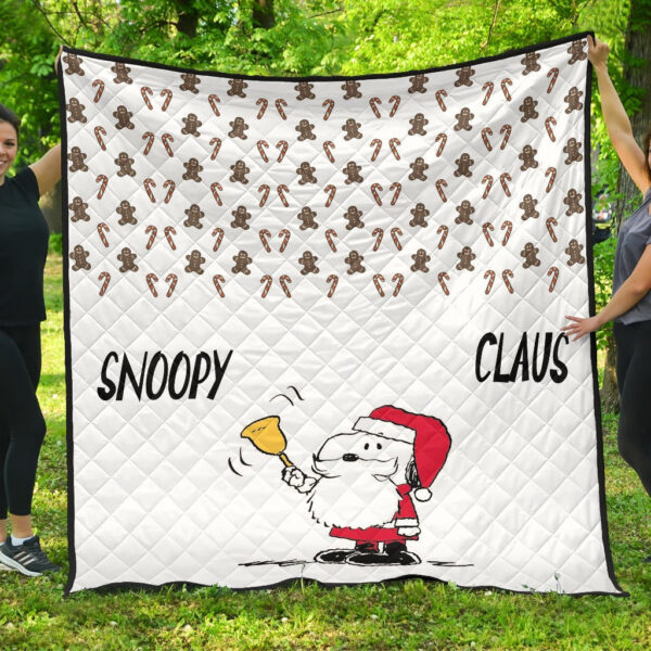 Christmas Premium Quilt | Snoopy Claus Cookies Candy Cane Patterns Quilt Blanket