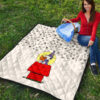 Christmas Premium Quilt | Snoopy Sitting On His House Wishing Stars Quilt Blanket 9