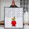 Christmas Premium Quilt | Snoopy Sitting On His House Wishing Stars Quilt Blanket 3