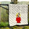 Christmas Premium Quilt | Snoopy Sitting On His House Wishing Stars Quilt Blanket 13