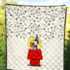 Christmas Premium Quilt | Snoopy Sitting On His House Wishing Stars Quilt Blanket 5