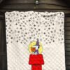 Christmas Premium Quilt | Snoopy Sitting On His House Wishing Stars Quilt Blanket 7