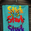 Christmas Premium Quilt | Stink Stank Stunk Grinch Face Minimal Stars Quilt Blanket 7