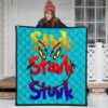 Christmas Premium Quilt | Stink Stank Stunk Grinch Face Minimal Stars Quilt Blanket 3