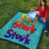 Christmas Premium Quilt | Stink Stank Stunk Grinch Face Minimal Stars Quilt Blanket 9