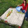 Christmas Premium Quilt | The Grinch Smile Standing Xmas Balls Quilt Blanket 9