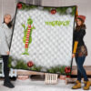 Christmas Premium Quilt | The Grinch Smile Standing Xmas Balls Quilt Blanket 1