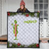 Christmas Premium Quilt | The Grinch Smile Standing Xmas Balls Quilt Blanket 3