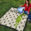 Christmas Premium Quilt | The Grumpy Grinch Drink Coffee Xmas Tree Patterns Quilt Blanket 9