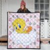 Christmas Premium Quilt | Tweety On The Cloud Sweet Xmas Patterns Quilt Blanket 3