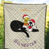 Christmas Premium Quilt | Tweety Sitting On Sylvester Star Patterns Quilt Blanket 5