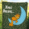 Christmas Premium Quilt | Xmas Dreams Garfield Sleeping On Moon Quilt Blanket 5