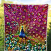 Colorful Peacock Quilt Blanket Gift For Peacock Lover 1