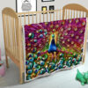 Colorful Peacock Quilt Blanket Gift For Peacock Lover 23