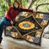 Colorful What a Wonderful World Sunflower Quilt Blanket Gift 7