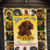 Dachshund You Are My Sunshine Sunflower Quilt Blanket 7