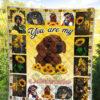 Dachshund You Are My Sunshine Sunflower Quilt Blanket 5