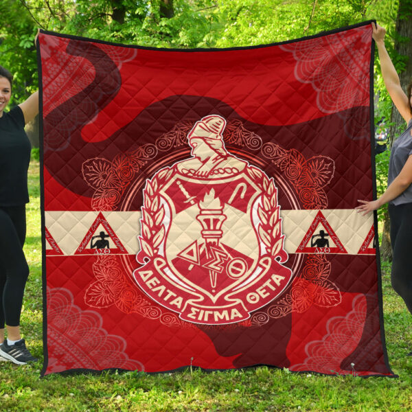 Delta Sigma Theta Premium Quilt Blanket Sorority Home Decor Custom For Fans