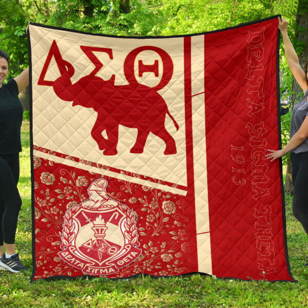 Delta Sigma Theta Premium Quilt Blanket Sorority Home Decor Custom For Fans