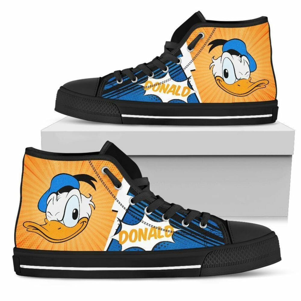 Donald Duck Sneakers High Top Shoes Fan Gift