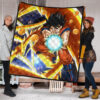 Dragon Ball Anime DB Goku Fighting With Golden Shenron Dragon Premium Quilt Blanket 1