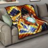 Dragon Ball Anime DB Goku Fighting With Golden Shenron Dragon Premium Quilt Blanket 15