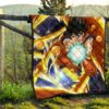 Dragon Ball Anime DB Goku Fighting With Golden Shenron Dragon Premium Quilt Blanket 13