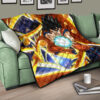 Dragon Ball Anime DB Goku Fighting With Golden Shenron Dragon Premium Quilt Blanket 17