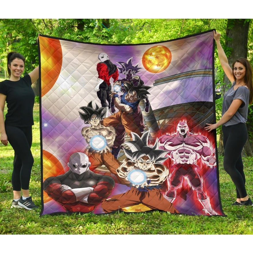 Dragon Ball Anime DB Goku Vs Jiren Fighting For Balls Premium Quilt Blanket