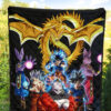 Dragon Ball Anime DB Goku Vs Villains Golden Shenron Dragon Premium Quilt Blanket 5