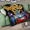 Dragon Ball Anime DB Goku Vs Villains Golden Shenron Dragon Premium Quilt Blanket 17