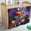 Dragon Ball Anime DB Goku Vs Villains Purple Galaxy Premium Quilt Blanke 21