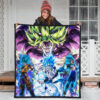 Dragon Ball Anime DB Super Saiyan Broly Goku And Vegeta Power Vapor Premium Quilt Blanket 3