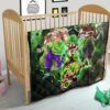 Dragon Ball Anime DB Super Saiyan Broly Moments Green Vapor Galaxy Premium Quilt Blanket 21