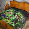 Dragon Ball Anime DB Super Saiyan Broly Moments Green Vapor Galaxy Premium Quilt Blanket 19