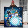 Dragon Ball Anime Premium Quilt | DB Characters Vegeta Goku Power Kamehameha Blue Galaxy Quilt Blanket 3