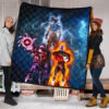 Dragon Ball Anime Premium Quilt - DB Goku Jiren Toppo Power Burst Limit Blue Explosion Quilt Blanket 1