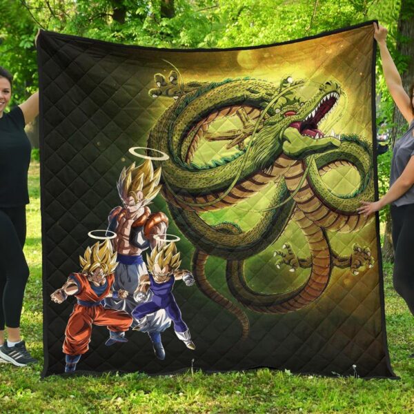 Dragon Ball Anime Premium Quilt – DB Goku Vegeta Halo With Shiny Shernon Quilt Blanket