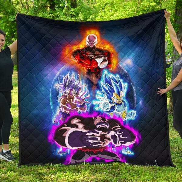 Dragon Ball Anime Premium Quilt – DB Super Saiyan Colorful Power Burst Limit Quilt Blanket