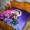 Dragon Ball Anime Premium Quilt - DB Super Saiyan Fighting Burst Limit Red And Blue Quilt Blanket 19