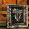 Dreamcatcher Native Dragonfly Quilt Blanket Amazing Gift Idea 11