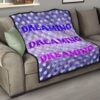 Dreaming Text Sweet Purple Theme Planet Patterns Premium Quilt Blanket 15