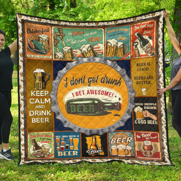 Drinking Beer Premium Quilt Blanket Hobby Home Decor Custom For Fans