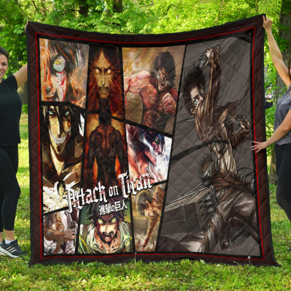 Eren Yeager Attack On Titan Premium Quilt Blanket Anime Home Decor Custom For Fans