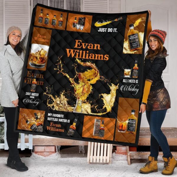 Evan Williams Quilt Blanket All I Need Is Whisky Gift Idea