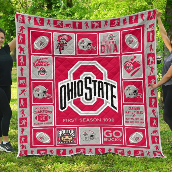 Fan Ohio State Buckeyes Quilt Blanket Amazing Gift Idea