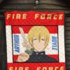 Fire Force Anime Premium Quilt Arthur Boyle Long Hair Fire Minimal Artwork Quilt Blanket 7