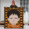 Fire Force Anime Premium Quilt Shinra Kusakabe Red Eye E Letter Fire Patterns Quilt Blanket 3