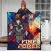 Fire Force Anime Premium Quilt Witch Maki Oze With Cute Baby Fire Artwork Galaxy Quilt Blanket 3